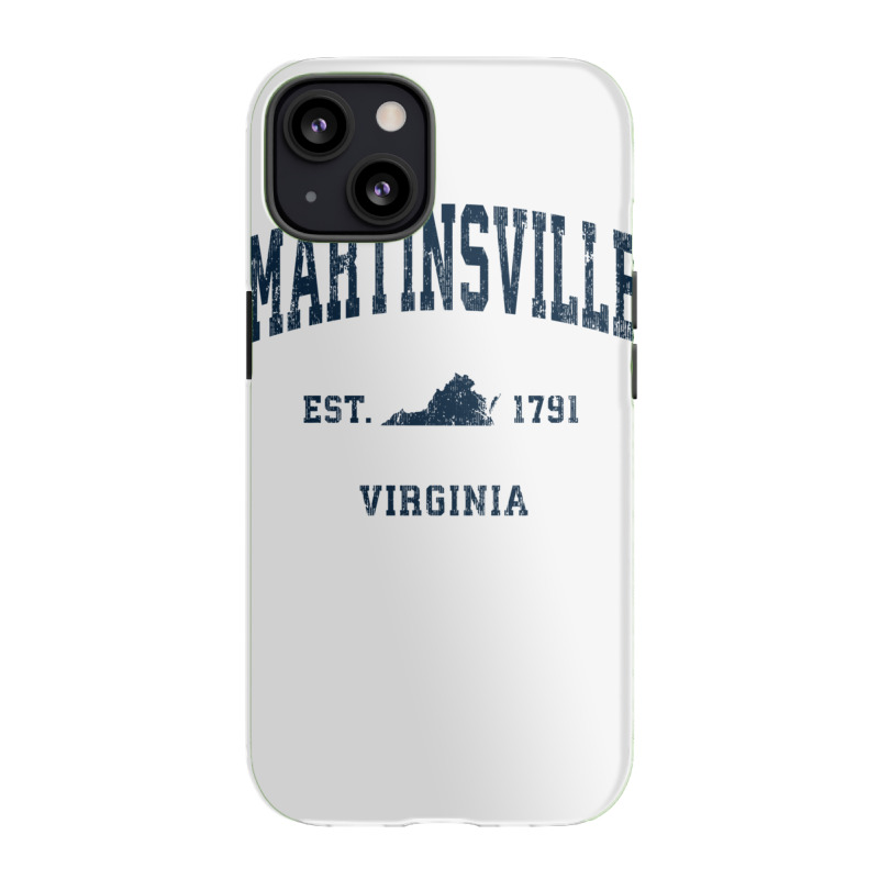 Martinsville Virginia Va Vintage Athletic Navy Sports Design Long Slee Iphone 13 Case | Artistshot