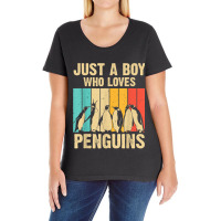 Cute Penguin Art Boys Kids Men Bird Zoologist Penguin Lovers Ladies Curvy T-shirt | Artistshot