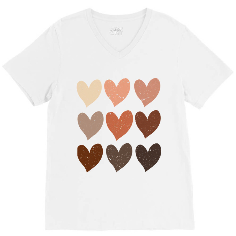 Diversity Hearts, Skin Tone Hearts V-neck Tee | Artistshot