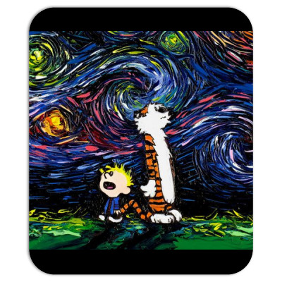 Calvin And Hobbes Art Starry Night Van Gogh Mousepad Designed By Salmanaz