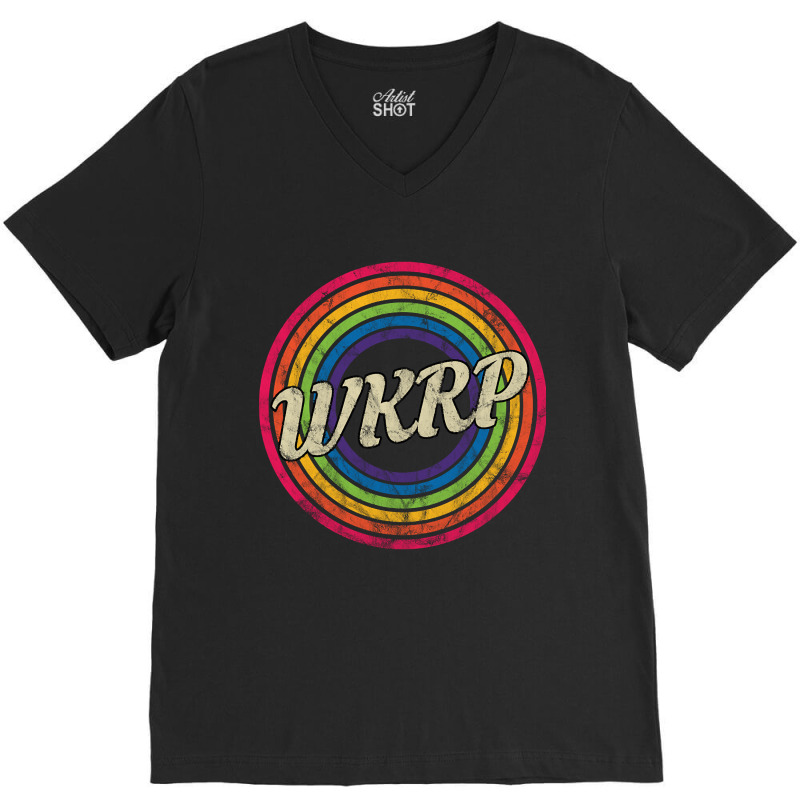 Wkrp - Retro Rainbow Faded-style V-neck Tee | Artistshot