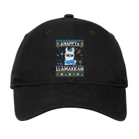 Happy Llamakkah Llama Ugly Hanukkah Ugly Sweater Adjustable Cap | Artistshot