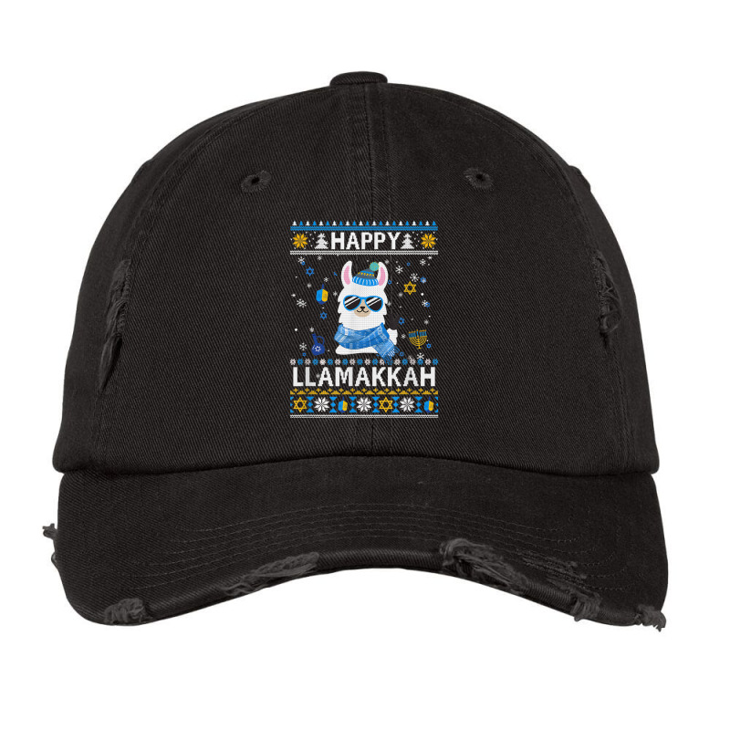 Happy Llamakkah Llama Ugly Hanukkah Ugly Sweater Vintage Cap | Artistshot