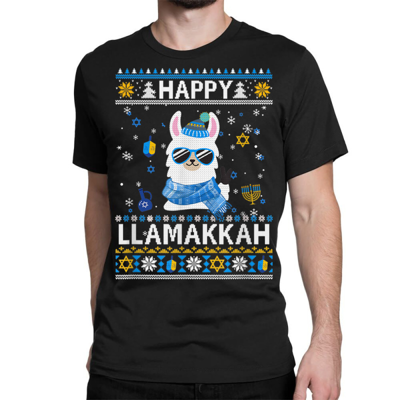 Happy Llamakkah Llama Ugly Hanukkah Ugly Sweater Classic T-shirt | Artistshot