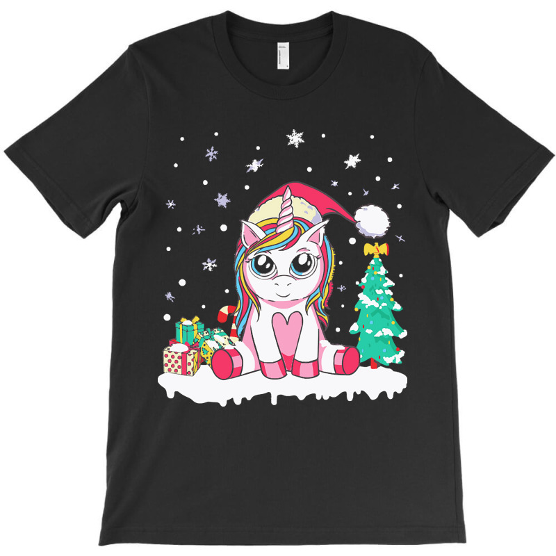 Unicorn Christmas Cute Unicorn Christmas Girls Xmas Deer Christmas T-shirt | Artistshot