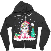 Unicorn Christmas Cute Unicorn Christmas Girls Xmas Deer Christmas Zipper Hoodie | Artistshot