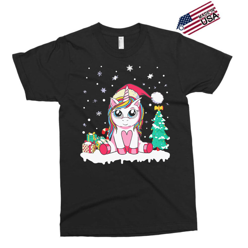 Unicorn Christmas Cute Unicorn Christmas Girls Xmas Deer Christmas Exclusive T-shirt | Artistshot