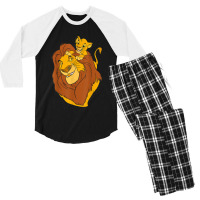 The Lion King Simba And Mufasa Father And Son Men's 3/4 Sleeve Pajama Set | Artistshot