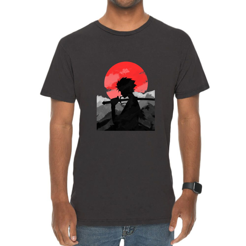 Samurai With Sunset Vintage T-Shirt by CharlesGrooms | Artistshot