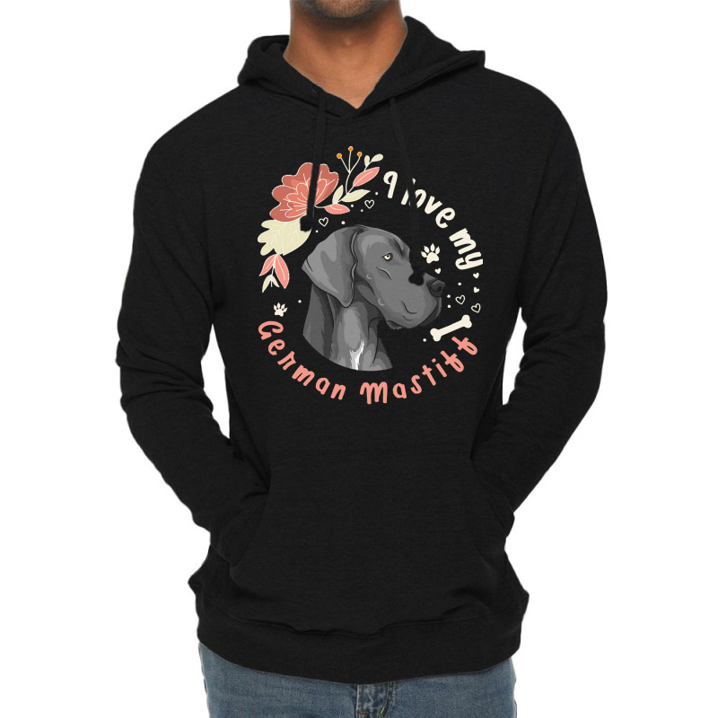 German Mastiff T  Shirt I Love My German Mastiff Dog Gift Idea T  Shir Lightweight Hoodie | Artistshot