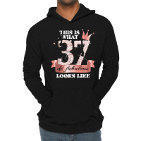 37 & Fabulous I Black Peach Party Group Candid Photo Outfit T Shirt Lightweight Hoodie | Artistshot