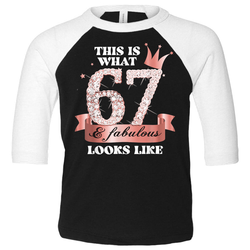 67 & Fabulous I Black Peach Party Group Candid Photo Outfit T Shirt Toddler 3/4 Sleeve Tee | Artistshot