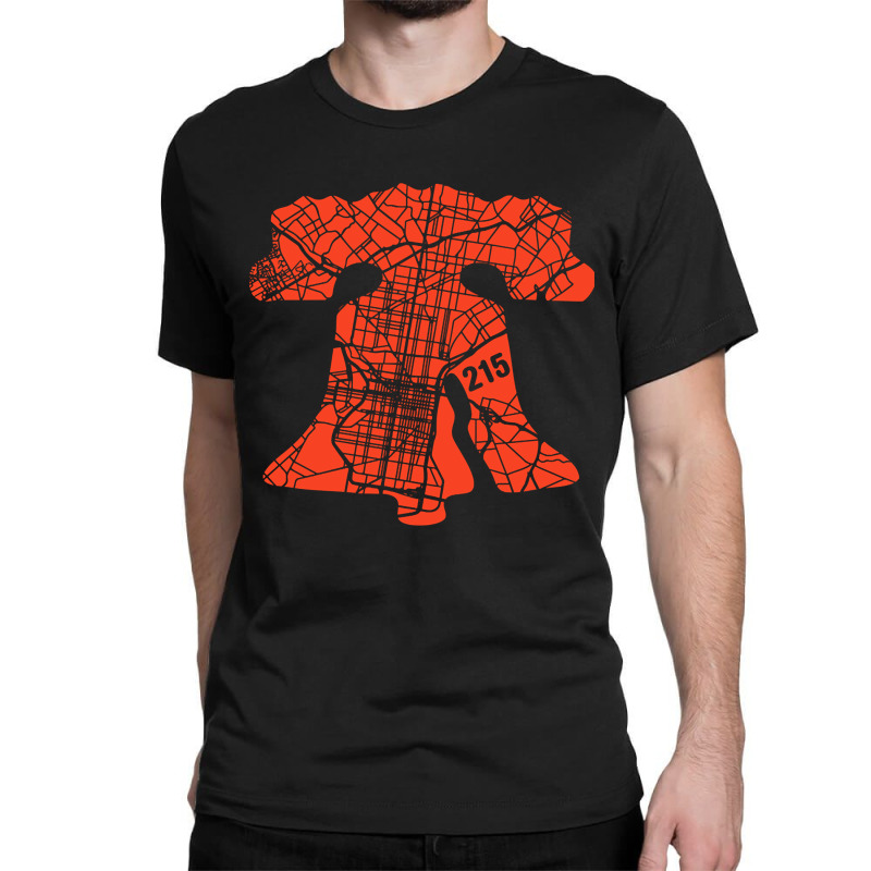 Philadelphia City 215 Liberty Bell Love Philly Fan Favorite Orange Classic T-shirt | Artistshot