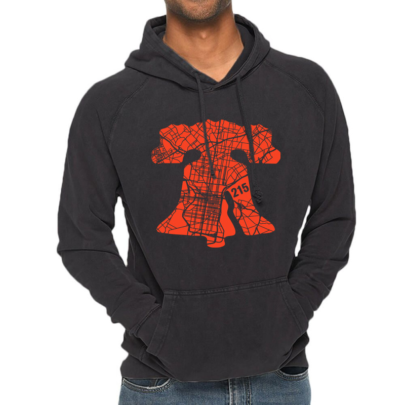 Philadelphia City 215 Liberty Bell Love Philly Fan Favorite Orange Vintage Hoodie | Artistshot