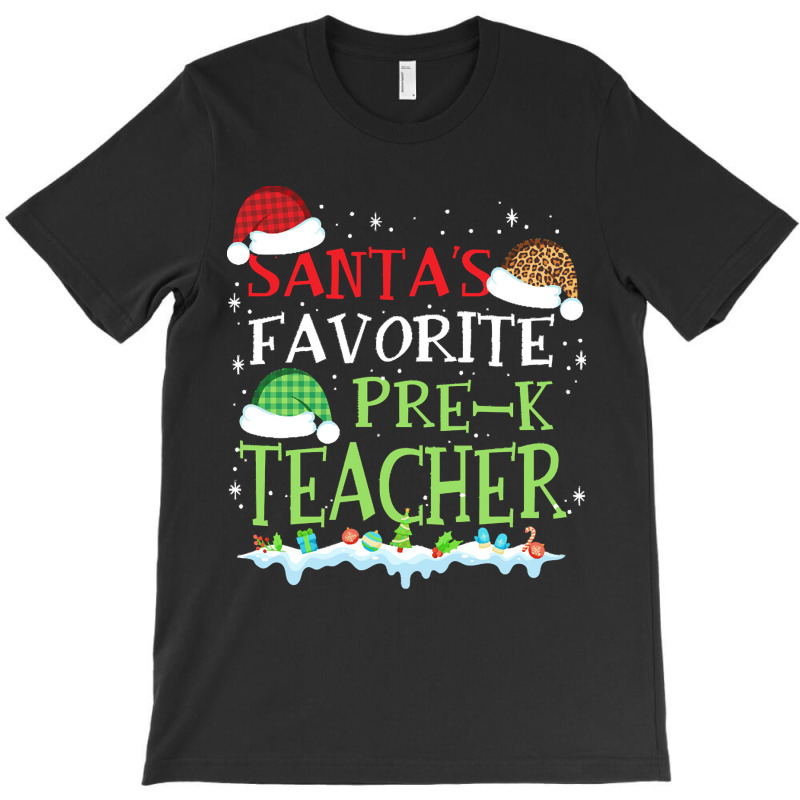 V1 Xmas Santa's Favorite Pre- K Teacher Funny Christmas Gift T-shirt | Artistshot