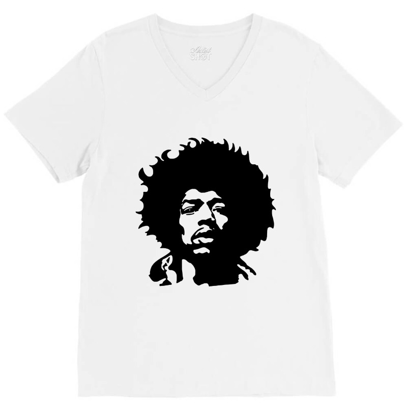 Jimi Musician Black V-Neck Tee by Kohaku | Artistshot