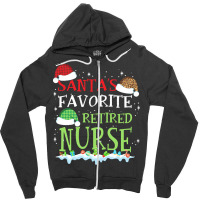 V1 Xmas Santa's Favorite Retired Nurse Funny Christmas Gift Zipper Hoodie | Artistshot