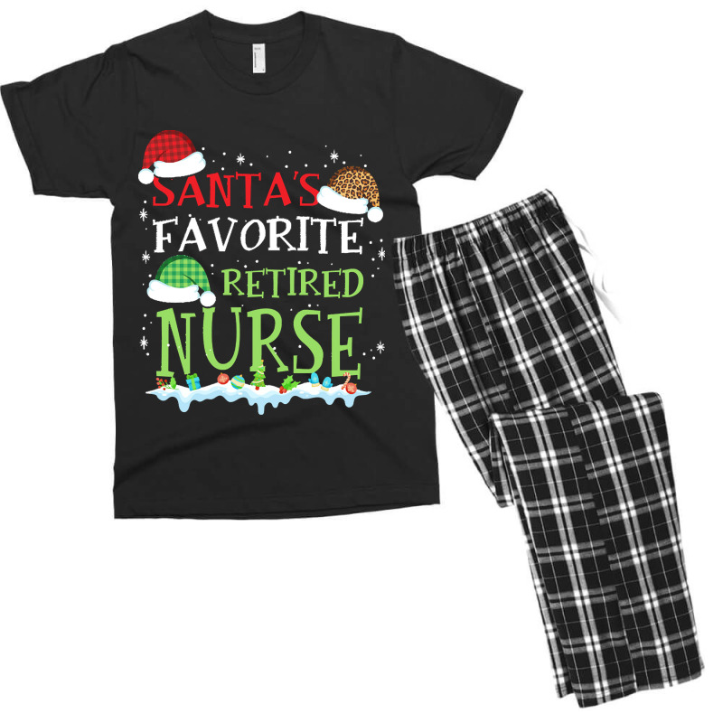 V1 Xmas Santa's Favorite Retired Nurse Funny Christmas Gift Men's T-shirt Pajama Set | Artistshot