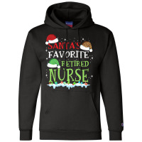 V1 Xmas Santa's Favorite Retired Nurse Funny Christmas Gift Champion Hoodie | Artistshot