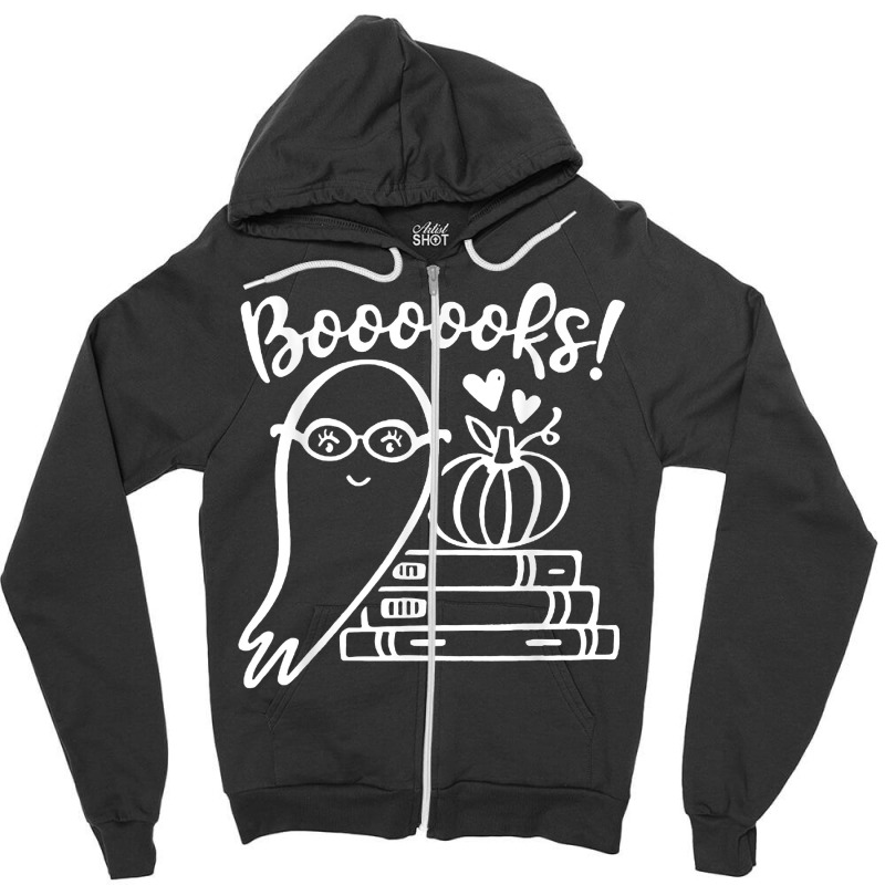 Boooooks Halloween Costume Party Graphic Tee Book Lovers T Shirt Zipper Hoodie | Artistshot