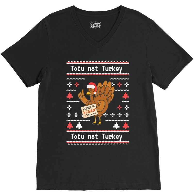 Vegan Christmas Vegan Christmas Essential V-neck Tee | Artistshot