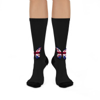 United Kingdom Flag Butterfly Crew Socks | Artistshot