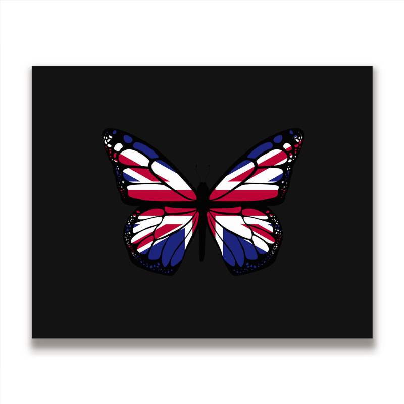 United Kingdom Flag Butterfly Metal Print Horizontal | Artistshot