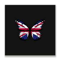 United Kingdom Flag Butterfly Metal Print Square | Artistshot