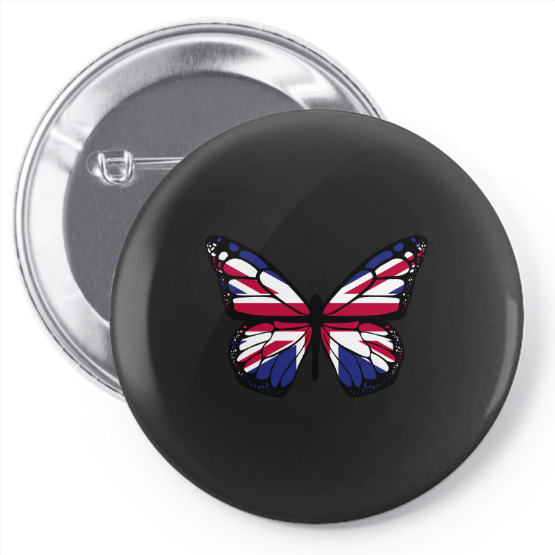 United Kingdom Flag Butterfly Pin-back Button | Artistshot