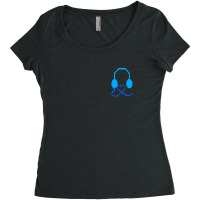 Blue Headphones With Love 1 Women's Triblend Scoop T-shirt | Artistshot