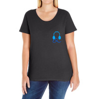 Blue Headphones With Love Ladies Curvy T-shirt | Artistshot