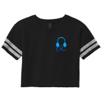 Blue Headphones With Love Scorecard Crop Tee | Artistshot