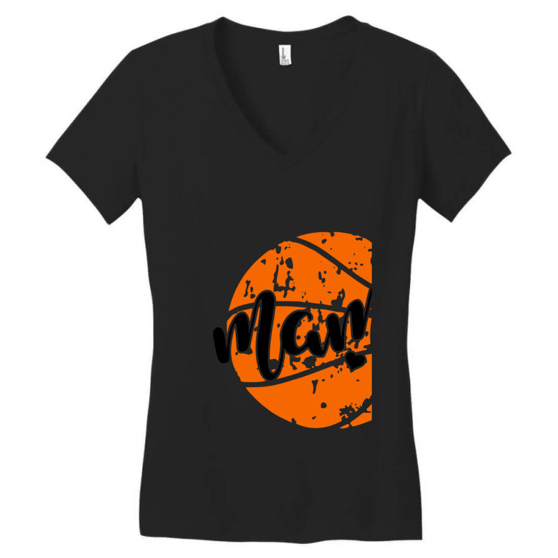 Distressed Basketball Mama Women's V-Neck T-Shirt by cm-arts | Artistshot