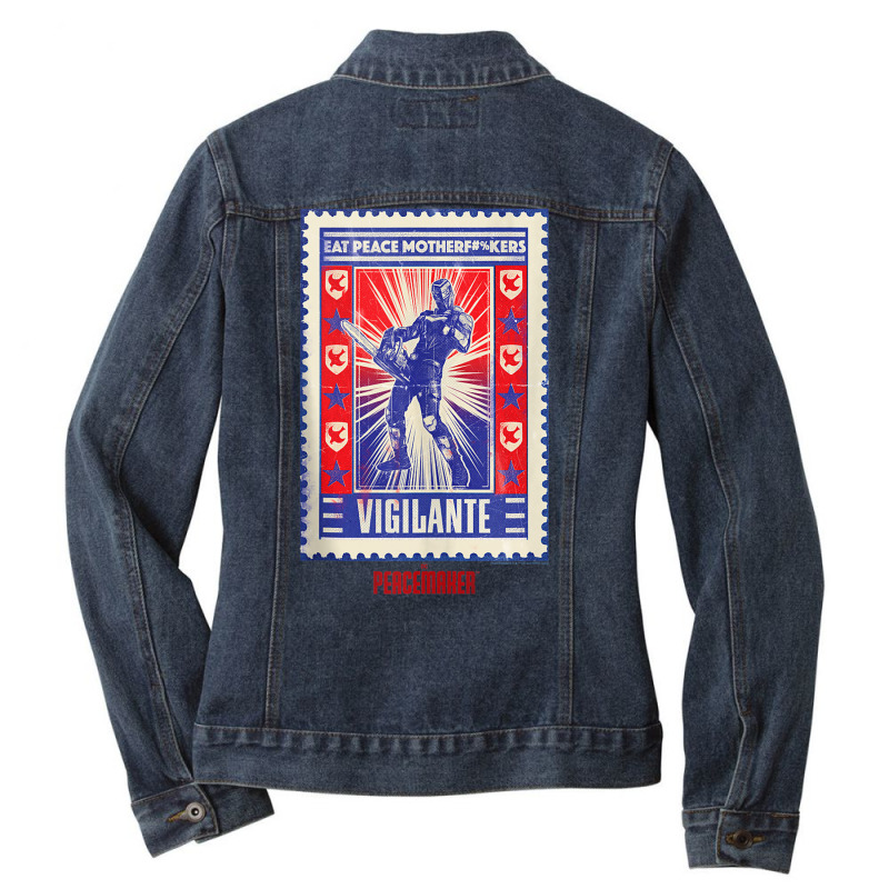 Peacemaker Vigilante Eat Peace Poster Tank Top Ladies Denim Jacket | Artistshot