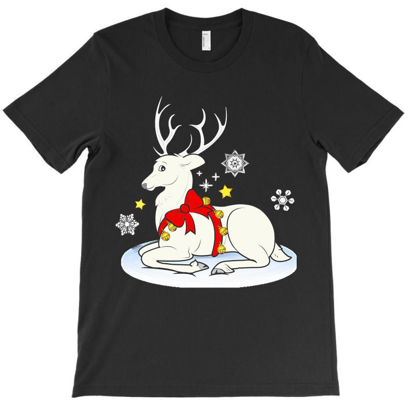 White Stag White Stag With Christmas Bells And Bow T-shirt | Artistshot