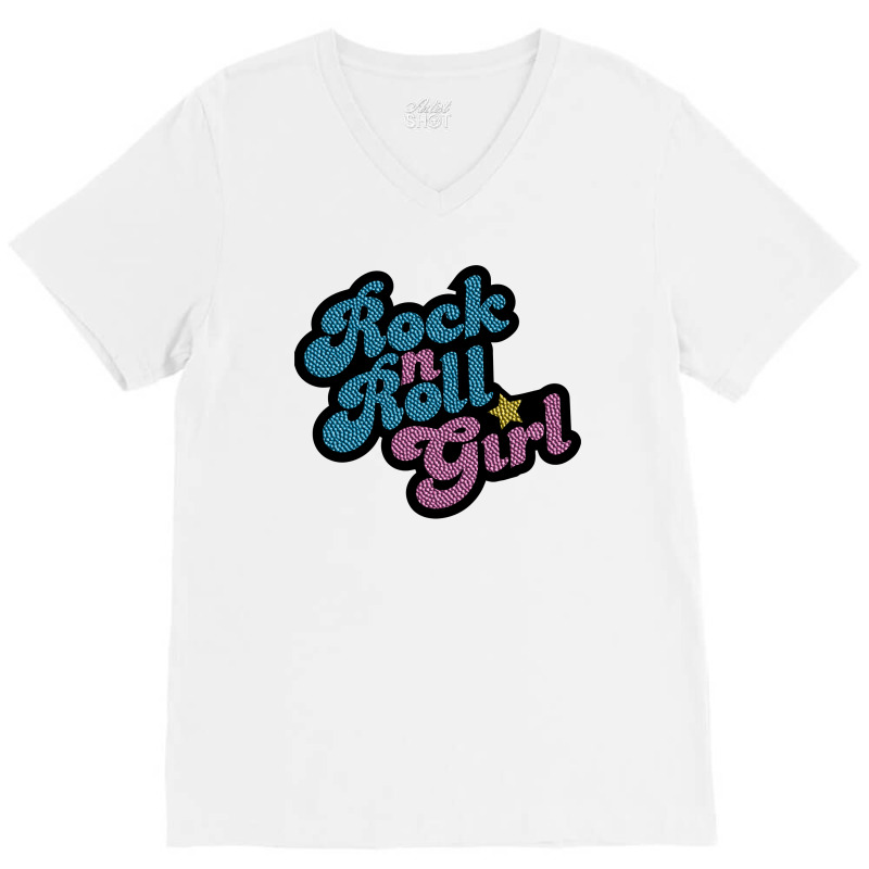 Rock N' Roll Girl V-neck Tee | Artistshot