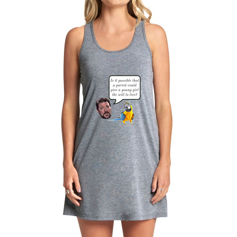 Jonathan Frakes Interrogates You A Parrot Tank Dress by MilletteHawks | Artistshot