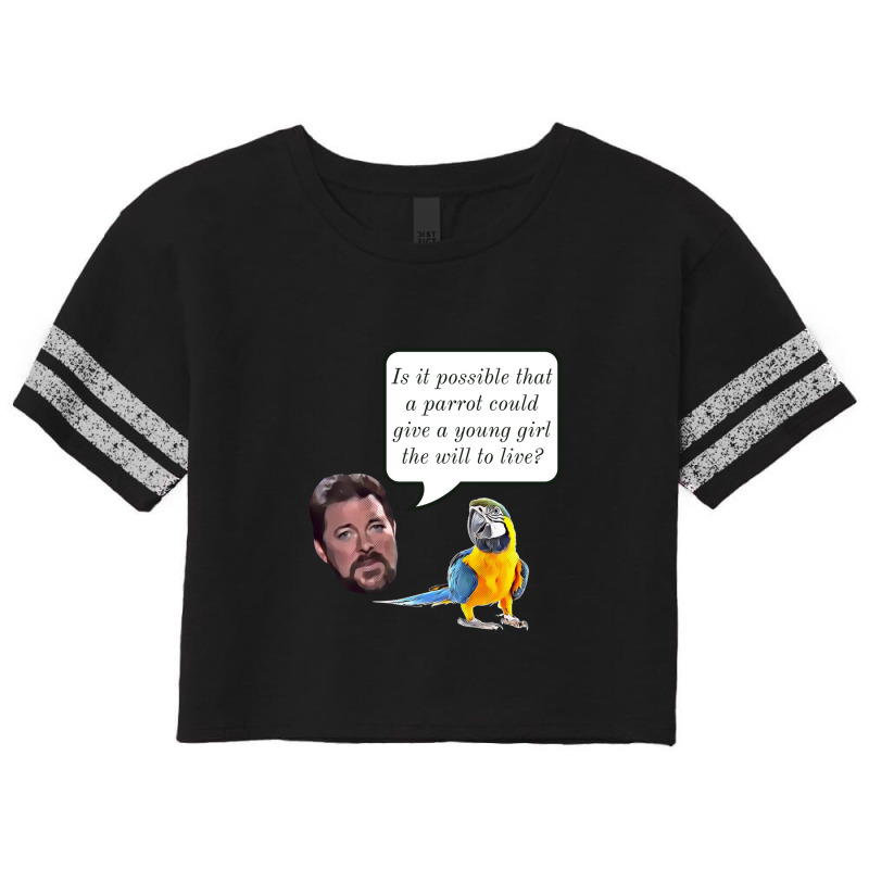 Jonathan Frakes Interrogates You A Parrot Scorecard Crop Tee by MilletteHawks | Artistshot