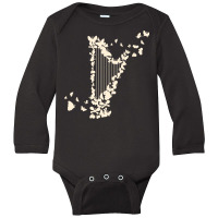 Harp Gifts T  Shirt Harp Harpists T  Shirt Long Sleeve Baby Bodysuit | Artistshot