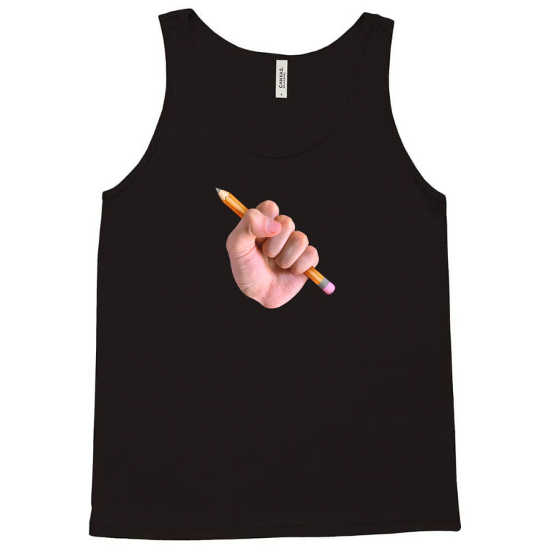 Realism X Cartoon Mashup Fist Holding Pencil 1 Tank Top by MichaelHolland | Artistshot