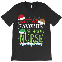 Xmas Santa's Favorite School Nurse Funny Christmas Gift T-shirt | Artistshot