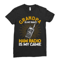 Mens Ham Radio Grandpa My Name Vintage Amateur Radio Ladies Fitted T-shirt | Artistshot