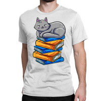 Book Cat Bookworm Novel Booknerd Reading Booklover T Shirt Classic T-shirt | Artistshot