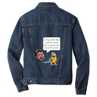 Jonathan Frakes Interrogates You A Parrot Men Denim Jacket | Artistshot