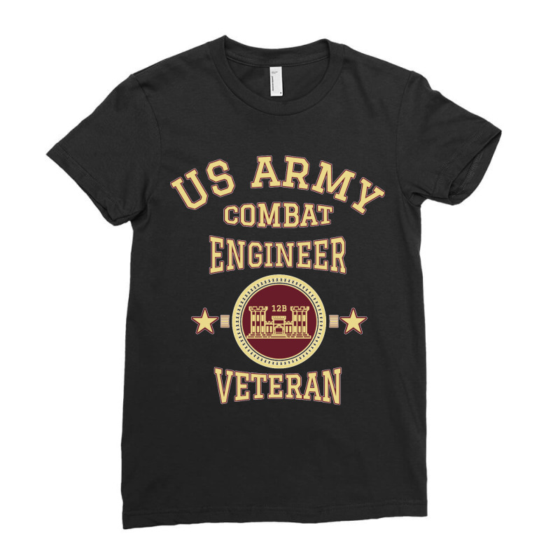 Army Combat Engineer Veteran Essayons Military Vintage Gift Long Ladies Fitted T-Shirt by cm-arts | Artistshot