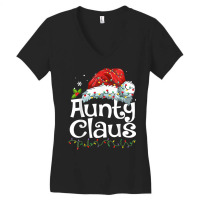 Aunty Claus Christmas Family Group Matching Pjs Xmas Light Women's V-neck T-shirt | Artistshot