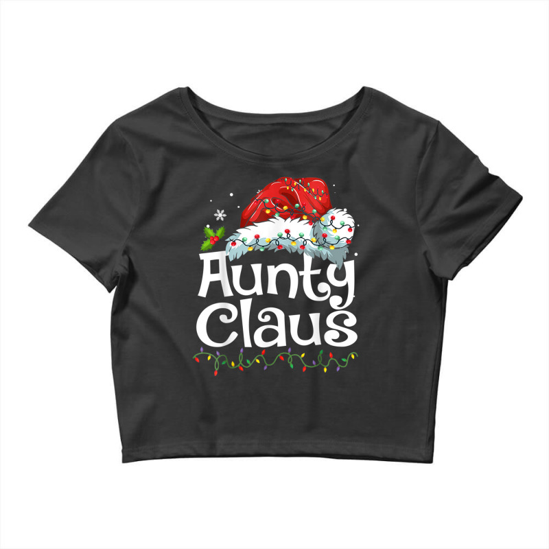 Aunty Claus Christmas Family Group Matching Pjs Xmas Light Crop Top by Garnet | Artistshot