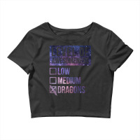 Level Of Awesomeness Low Medium Funny Gift Dragon Dragons-c8t68 Crop Top | Artistshot