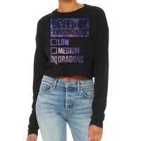 Level Of Awesomeness Low Medium Funny Gift Dragon Dragons-c8t68 Cropped Sweater | Artistshot