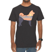 Akita Akita Dog Silhouette Sun Mountain Akita Inu Gift Vintage T-shirt | Artistshot